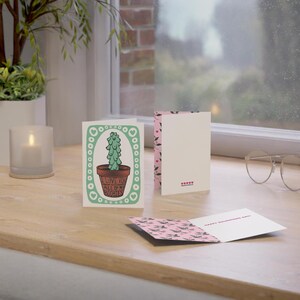 Wenskaarten, grappige Galentines-dagkaart, Boobie Cactus-illustratie, vriendschapskaartenset, liefdesbriefje, humoristisch valentijnskaartpakket