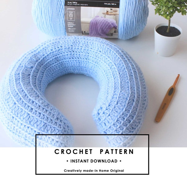 No Sew Crochet Travel Pillow PDF Pattern | Neck pillow| Travel Neck Pillow | Pillow pattern | Downloadable PDF Travel Pillow crochet pattern