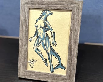 Dolphin Lady Framed Print