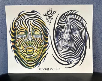 Spiral Faces Flash Sheet Print