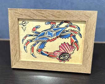 Crab & Shell Framed Print