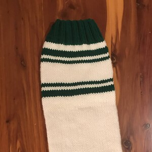 Personalized Christmas Stocking - White with Green trim