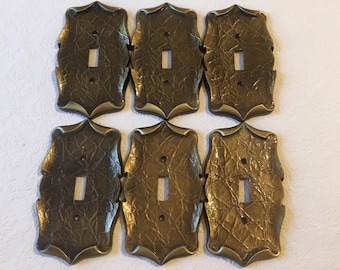 Carriage House Dark Brass Single Gang Toggle Switch Wall Plate Vintage Amerock