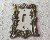 Vintage gold charm-n-style rose floral single light switch cover plate