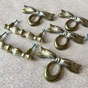 Tiradores de cajón MCM con forma de arco, juego de 6 tiradores para cajones de cómoda de estilo moderno de mediados de siglo, tiradores para cómoda de 6 cajones MCM