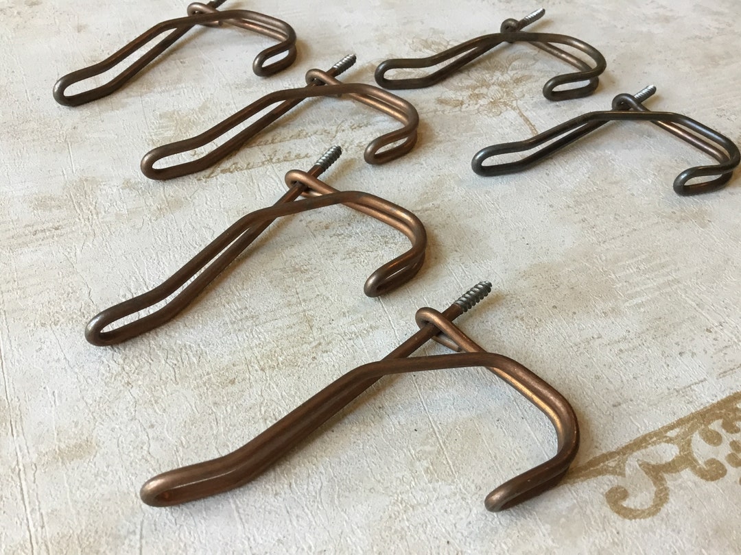 Vintage Wire Coat Hooks Set of 6 Vintage Salvaged Double Etsy