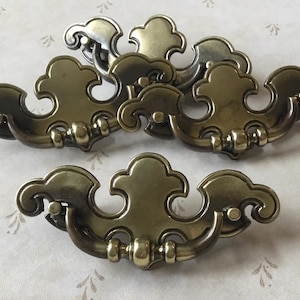 Brass Chippendale Drawer Pulls Vintage Brass Chippendale Drawer Handles set of 4 Brass Vintage Bail Pulls 2 3/4” Centres