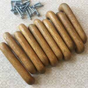 Juego de 10 tiradores de madera vintage para cajones, tiradores de armarios de madera vintage de los años 70, tiradores de gabinetes de madera recuperada.
