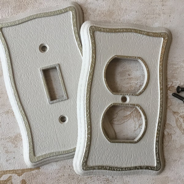 Single Switch Plate Cover Vintage 1960’s MCM Flared Decorative Single Switch Plate Cover with matching single light switch cover