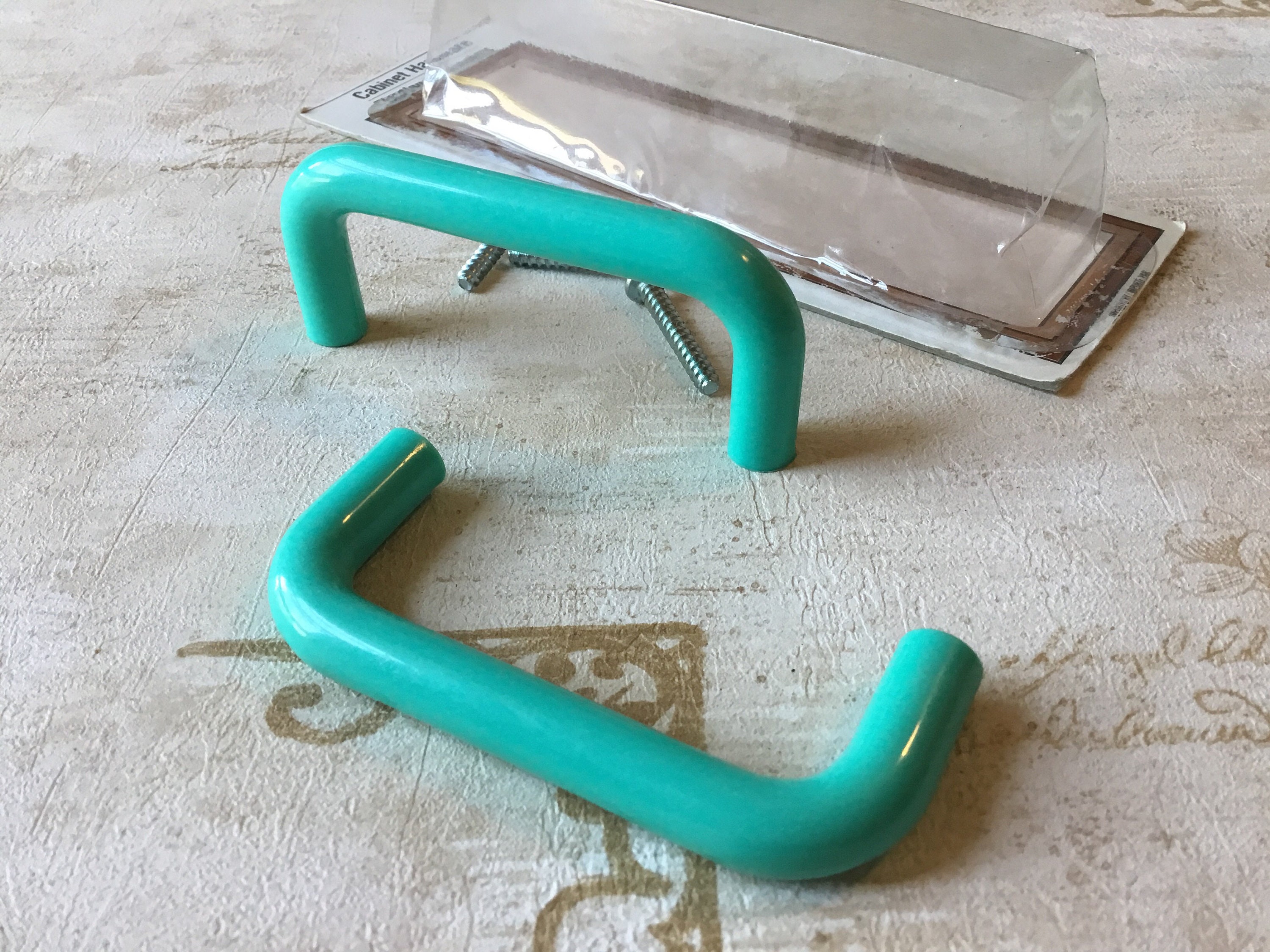 Vintage Turquoise Drawer Pulls Vintage 1980s Pair of NOS Etsy