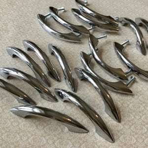 Vintage Chrome Cupboard Handles Set of 16 Vintage 1950’s Chrome/Zinc Alloy Cabinet Handles with 3 1/4” centres