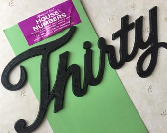 MCM Script Cursive House Number Thirty New Old Stock MCM Spelled Out MCM House Number Mid Century House Number Authentic Original