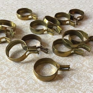 Vintage Café-Gardinenringe, 13 Vintage-Gardinenringe, Vintage-Gardinenzubehör, Vintage 7/8" Café-Gardinenringe