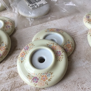 Vintage Ceramic Backplates, pair of Vintage Floral Ceramic Backplates 2” New Old Stock Japan (many pair available)