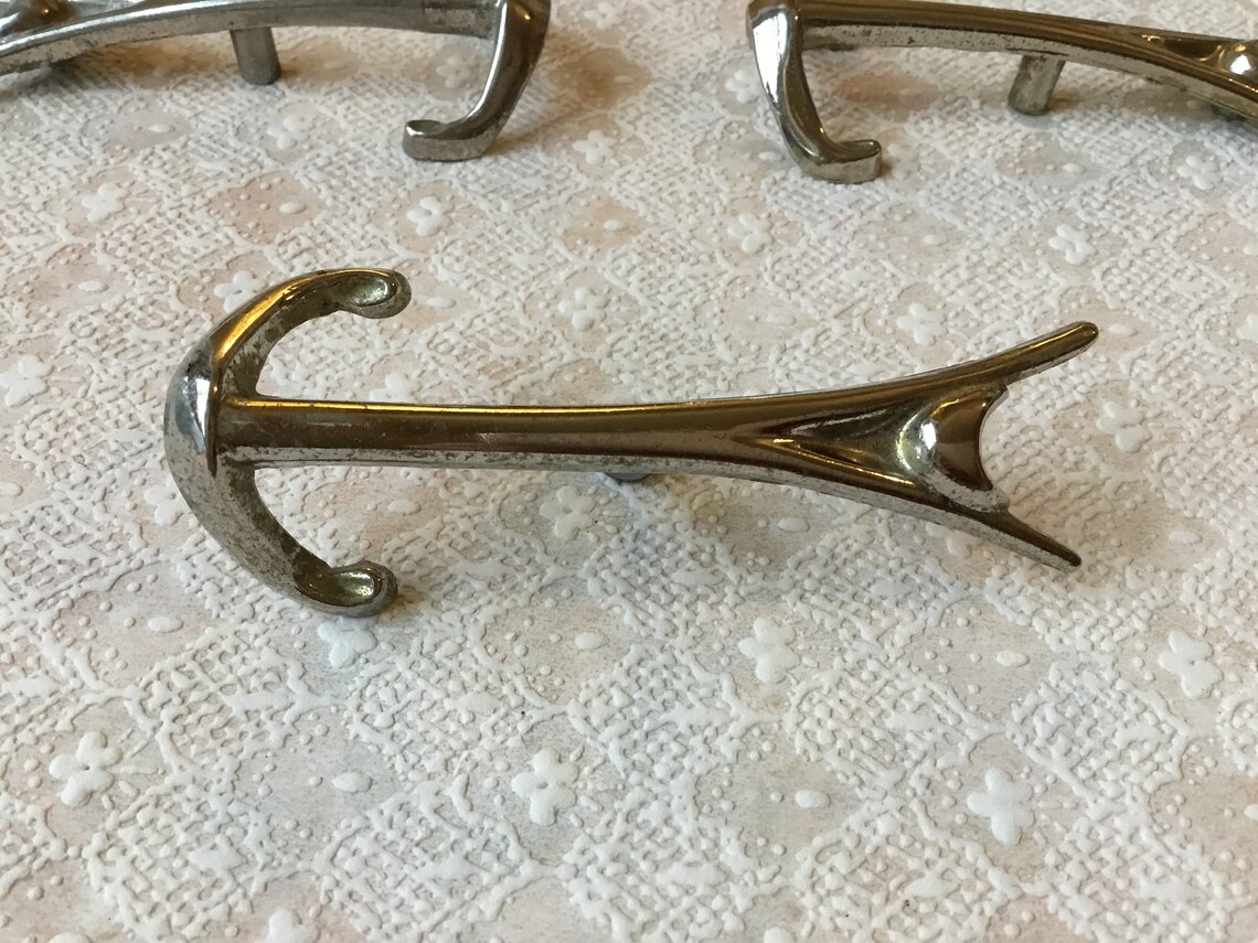 MCM Drawer Pulls Pair of Chrome Plated 3 3/4 Single Mount Etsy