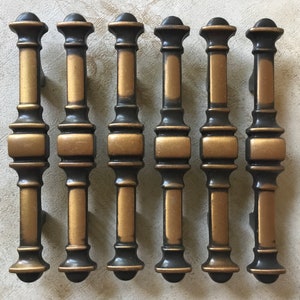 Vintage Cabinet Handles, Amerock Carriage House Cabinet Handles, Set of 6 Vintage 1975 Amerock Cupboard Drawer Handles 234-1