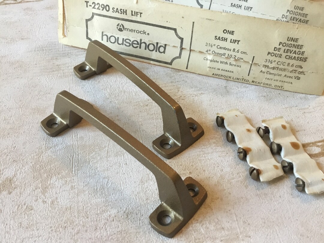 Sash Lift Handles, Pair of Vintage Sliding Window Sash Handles Amerock