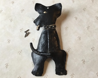 Leash Holder Vintage Leash Holder Vintage Scottish Terrier Leash Holder Wall Mounted foldable tail Leash Holder Vintage 1950’s Dog Lover