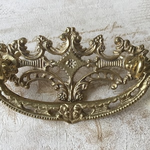 Vintage 1970’s Bail Pull New Old Stock Cast Brass Ornately Scrolled Bail Handle Pull Made in Tawain R.O.C.