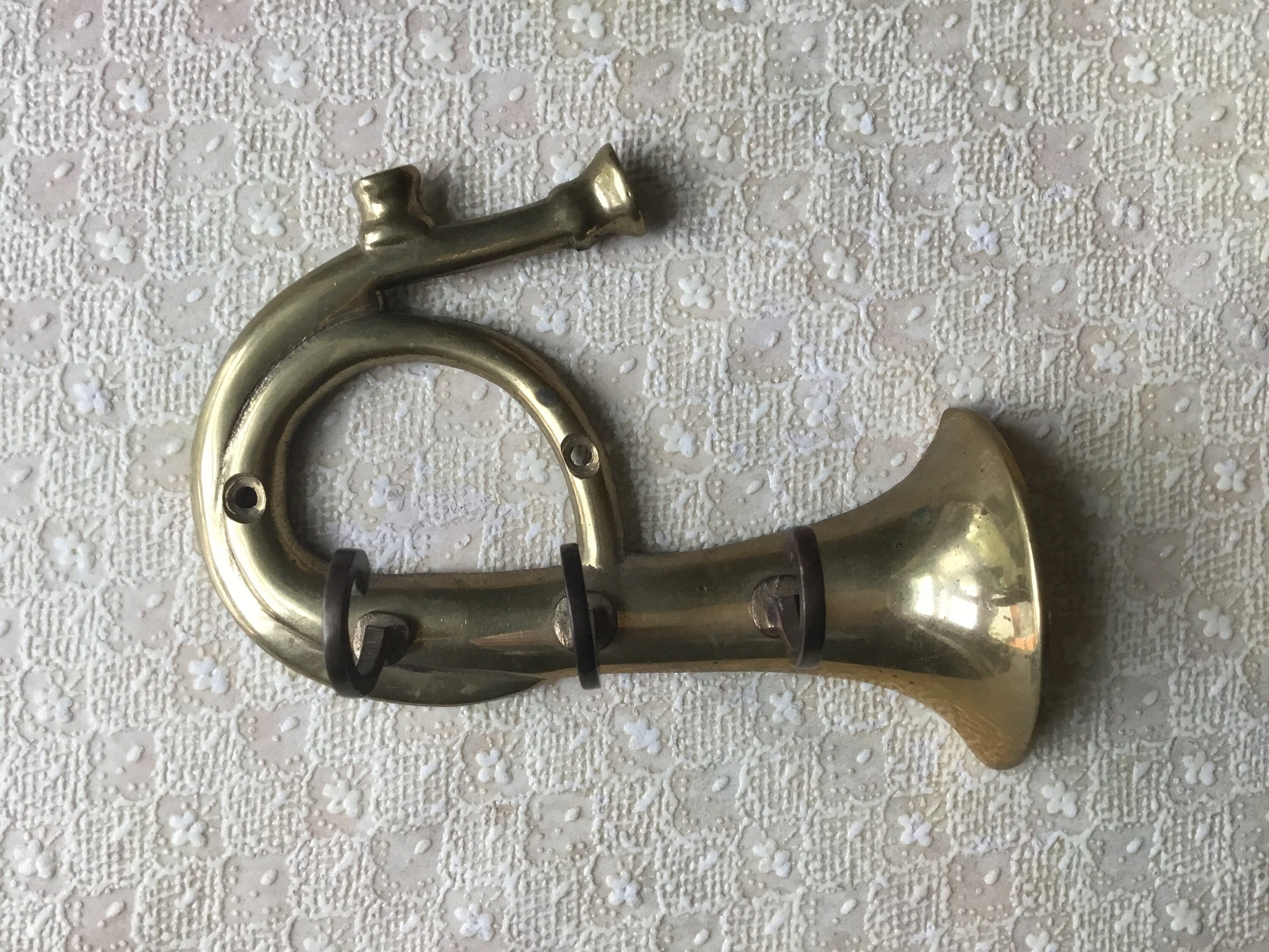 French Horn Vintage Key Holder Vintage Solid Brass Musical Key Etsy