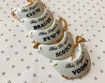 Vintage Decanter Tags Set of 5 Vintage 1960’s Decanter Tags made in Japan Vintage Barware Vintage Bar accessories