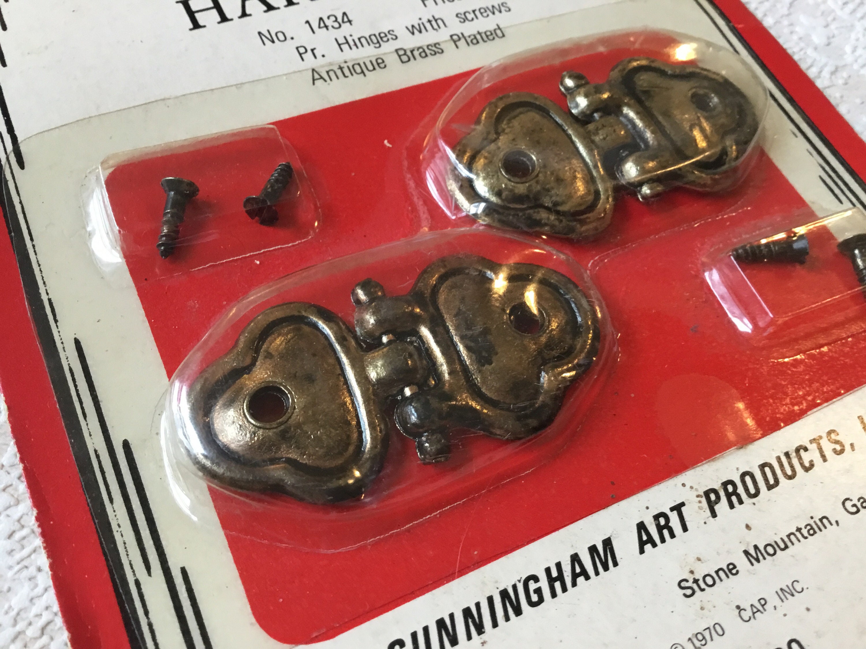 Antique Brass Plated Jewelry Box Hinges Ornamental Hardware Etsy