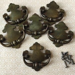 Chippendale Bail Pulls set of 6 Vintage 3 5/8” Batwing Drawer Pulls 3” Centre Mounts CP-1373 CANADA
