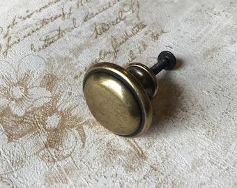 Tirador de cajón de latón vintage con forma de diana, tirador de cajón acanalado de un solo montaje vintage, pomo de gabinete con forma de diana
