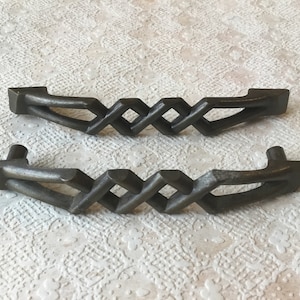 Vintage Drawer Pulls, Pair of geometrical 4 1/2” Cabinet Handles with 3” Centre mounting Holes with 3 1/2” centre mounting holes