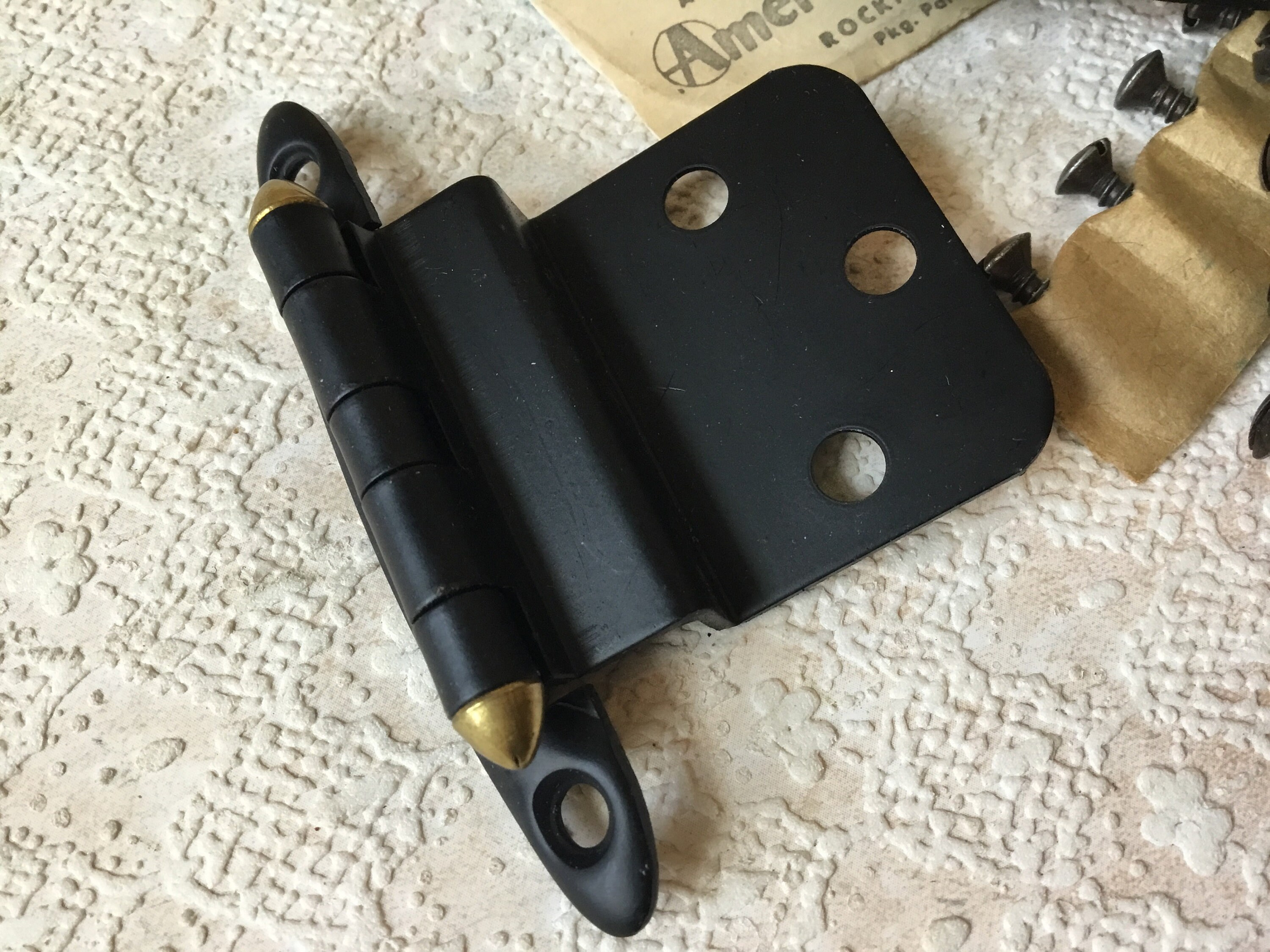 Vintage Offset Hinges 2 Pair 4 Ebony Blackgold Amerock Etsy