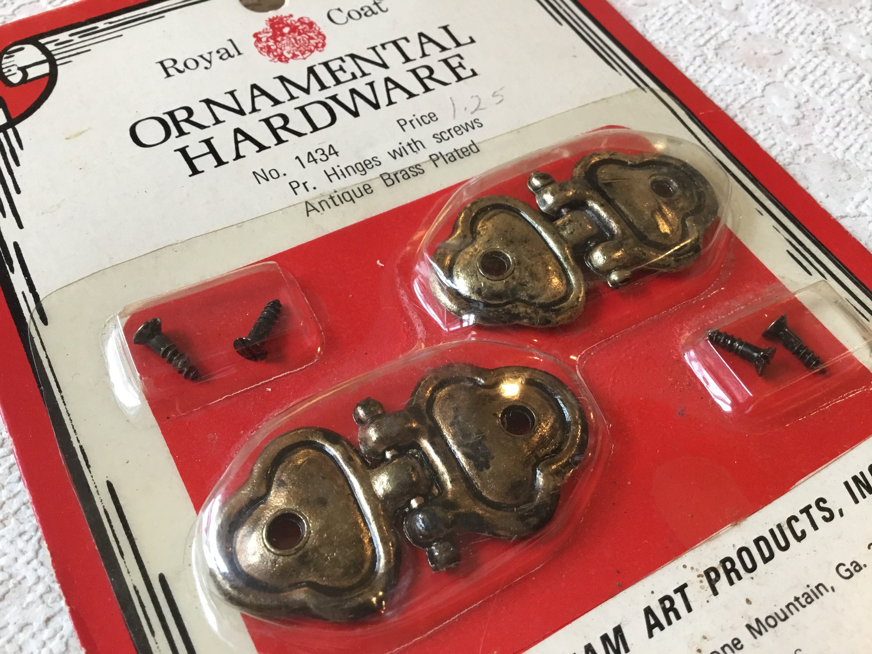 Antique Brass Plated Jewelry Box Hinges Ornamental Hardware Etsy