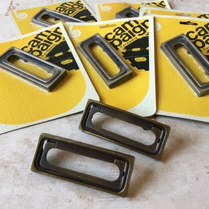 Campaign Pulls NOS Mid Century Modern set of 8 Belwith Keeler Campaign Hardware Flush Mount Recessed Pull  in Original Packages