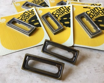Campaign Pulls NOS Mid Century Modern set of 8 Belwith Keeler Campaign Hardware Flush Mount Recessed Pull  in Original Packages