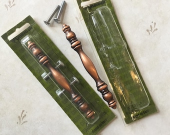 Uchwyty do szuflad Amerock Colonnade, para, NOS Vintage Amerock Copper Plated 1968, uchwyty do szuflad Amerock 4 1/4” Colonnade z 3” środkami