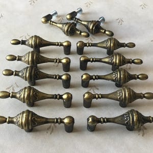 MCM Drawer Pulls Set of 12 Vintage Finger Tip Drawer Pulls 1960’s Mid Century Modern 1 1/2” Centre Mounts Small MCM Cabinet Pulls