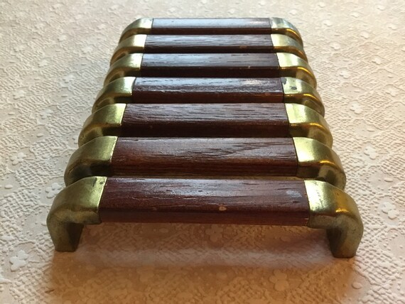 Canada Canac 7 Vintage Wood And Brass Salvaged Furniture Etsy