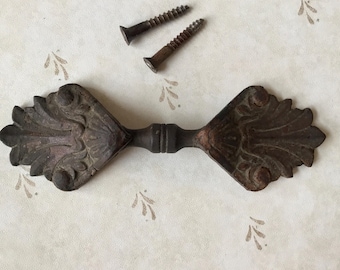 Antique Carved Wood Drawer Handle Antique hand carved 1800’s Wood Drawer Pull Victorian Wood Drawer Handle Edwardian Cabinet Handle