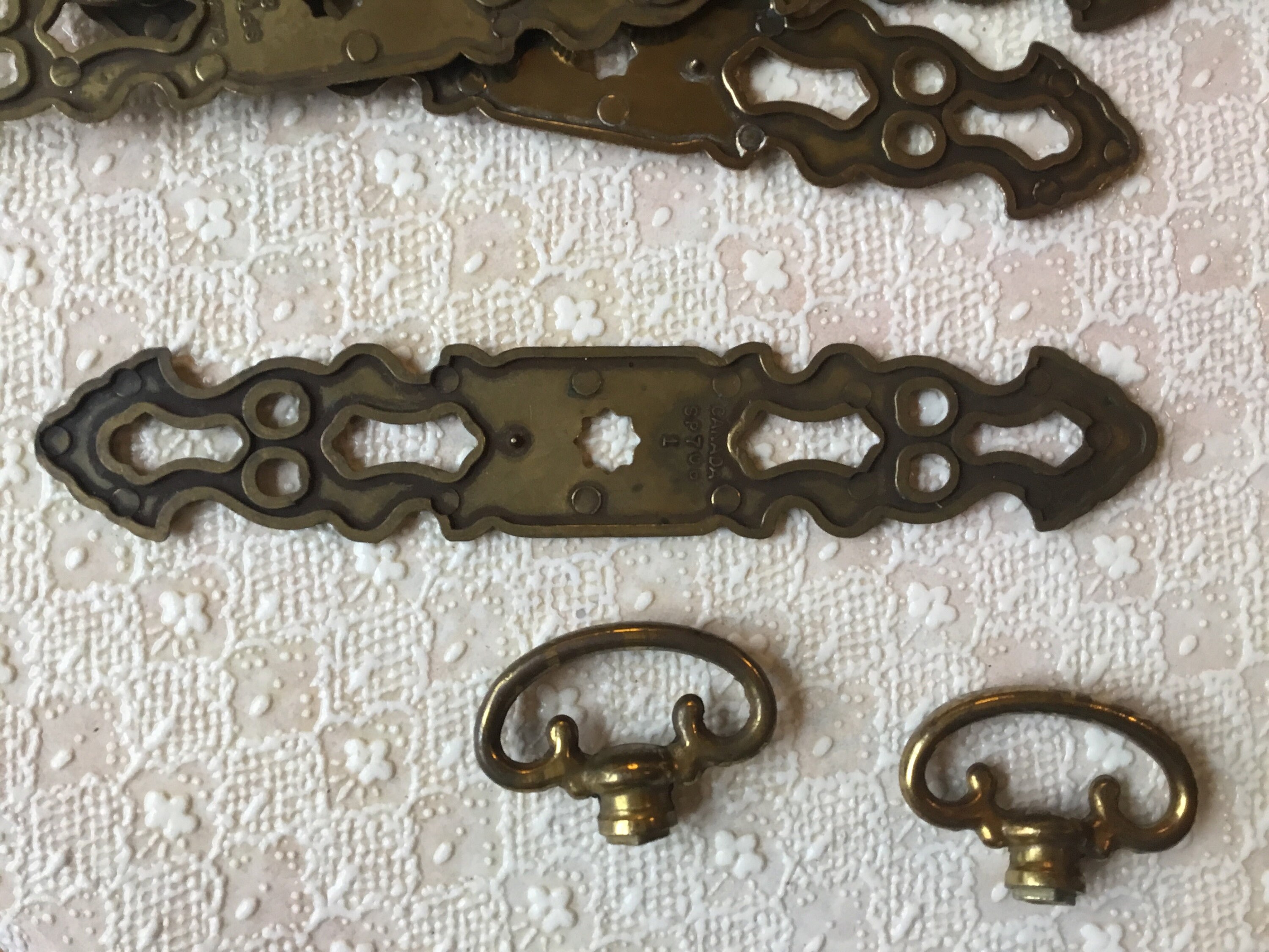 1 pair of Vintage Faux Key Drawer Pulls Vintage Brass Plated Etsy