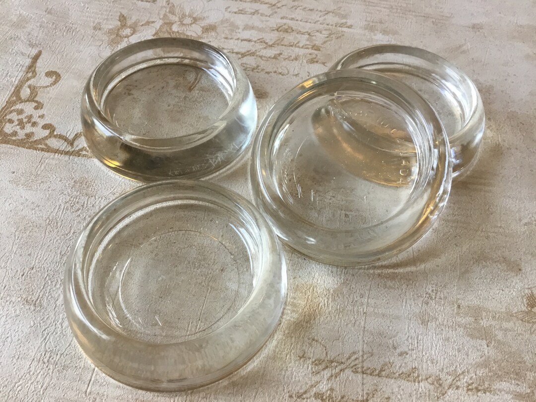 Vintage Glass Furniture Casters Set of 4 DIAMOND Glass Casters Etsy