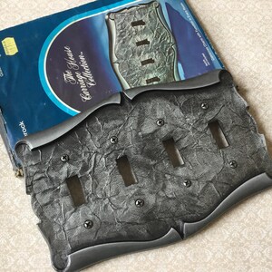 Quadruple Switch Plate Cover Vintage 1970’s Silver Amerock Quadruple Toggle Switch Cover Plate Amerock Carriage House Rockford Illinois USA