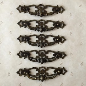 MCM Bail Pulls set of 5 Vintage Cabinet Handles Vintage 1970’s large bail 8 3/8” Credenza Handles with 5 1/2” Centre Mounts MCM Drawer Pulls