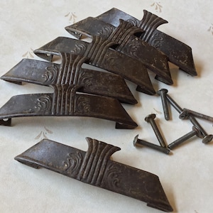 Art Deco Waterfall Pulls set of 6 Salvaged 1940’s Art Deco Cabinet Pulls Art Deco Drawer Pulls Waterfall Cabinet Handles