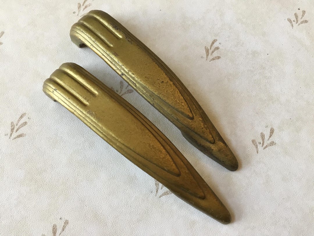 Art Deco Cabinet Pulls Pair of 1940s Art Deco 5” Cabinet Pulls With 4 ...