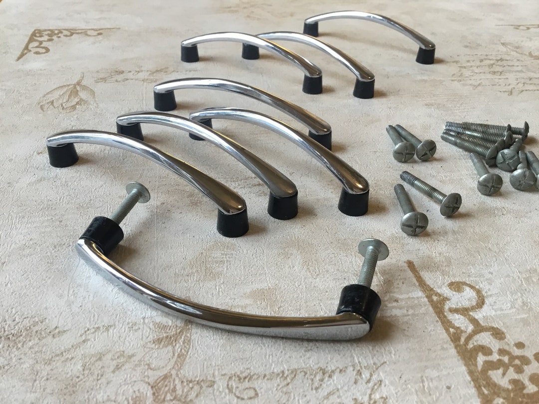 Vintage Chrome Cupboard Handles Set of 10 Mid Century 1950’s Chrome ...