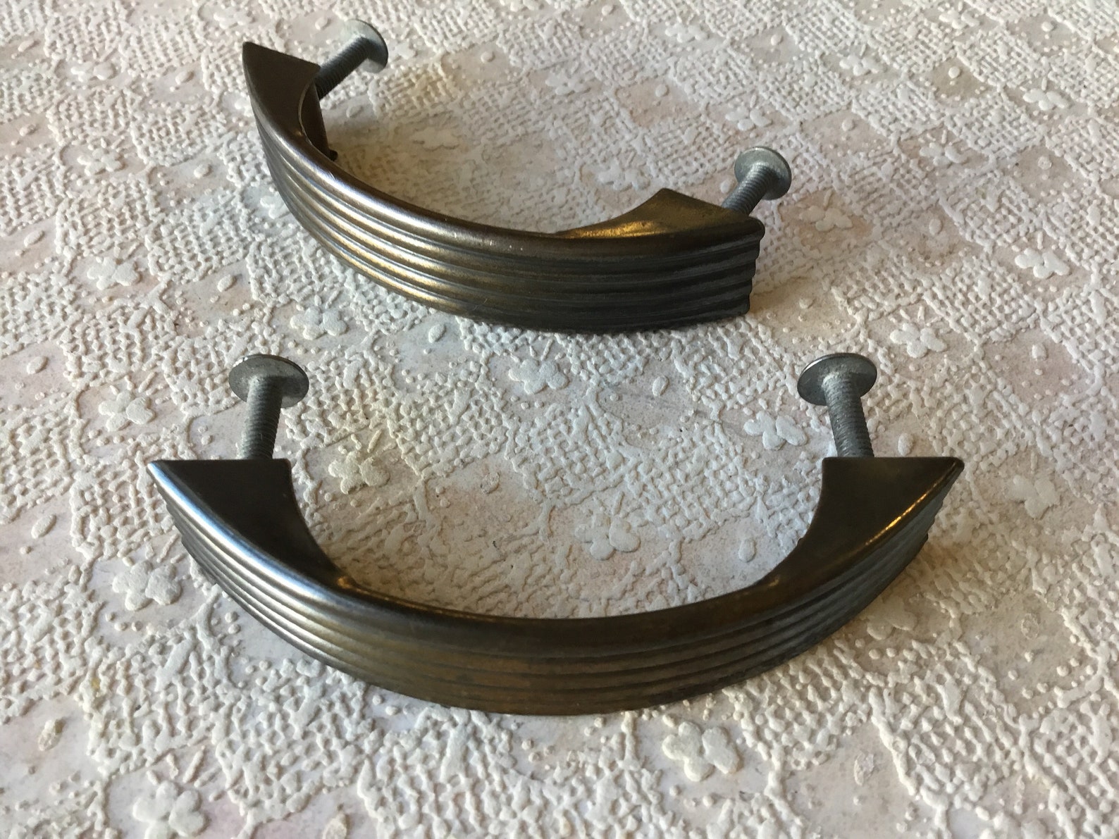 Art Deco Drawer Pulls 1940s/1950s pair 2 Cupboard Handles Etsy