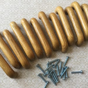 Tiradores de madera vintage para cajones, juego de 12 tiradores de armario de madera vintage de los años 70, tiradores de gabinetes de madera recuperada.