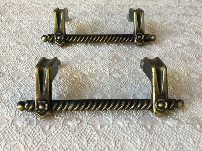 2 Vintage Amerock Cabinet Handles Amerock Carriage House Floral Twisted Drawer Handles