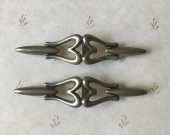 Par de tiradores de cajón MCM de 6 1/2" de estilo vintage de los años 60 para gabinetes con orificios de montaje centrales de 4 1/4"