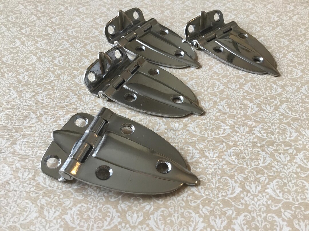 Art Deco Chrome off Set Hinges Set of 4 Vintage 1945 Amerock Chromium ...
