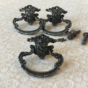 Antique Ring Pulls KBC Victorian Brass Ring Pull Set of 3 Ring Pull Antique Brass Ring Pull Replacement Keeler Brass Company 4278